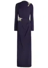 Erdem Crystal-embellished Crepe Gown In Blue