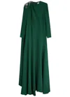 Erdem Crystal-embellished Crepe Gown In Dark Green