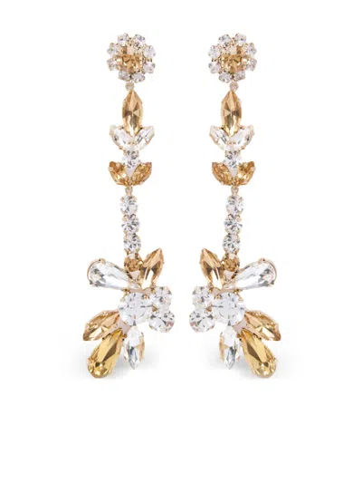 Erdem Crystal-embellished Earrings In Gold