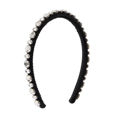 Erdem Crystal Embellished Narrow Headband In Black