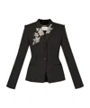 Erdem Embroidered Tailored Blazer In Black