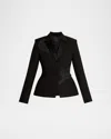 Erdem Crystal Rose Hourglass Single-breasted Blazer In Black