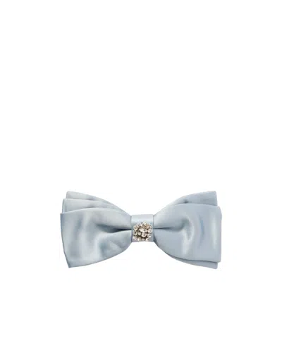 Erdem Crystal-embellished Satin Bow Hairclip In Metallic