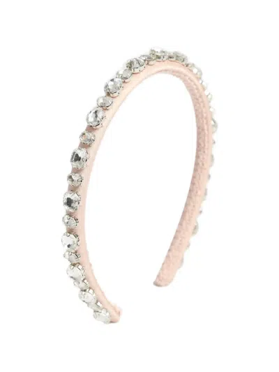 Erdem Crystal-embellished Satin Headband In Pink