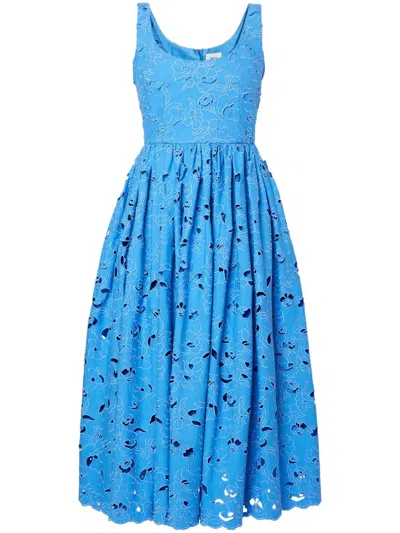 Erdem Cut-out Detailing Midi Dress In Blue