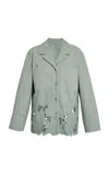 Erdem Cutout Cotton-blend Shirt In Gray