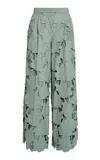 Erdem Cutout Cotton-blend Wide-leg Pants In Burgundy
