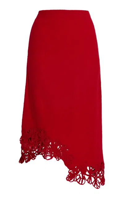 Erdem Cutout Knit Wool Midi Skirt In Multi