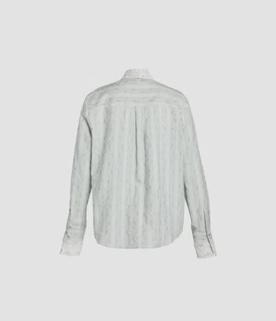 Erdem Ditsy Cotton Stripe Long Sleeve Shirt In Multi