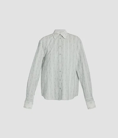 Erdem Ditsy Cotton Stripe Long Sleeve Shirt In Multi