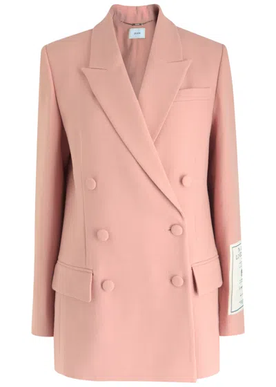 Erdem Double Breasted Twill Blazer In Pink