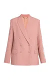 Erdem Double-breasted Wool-blend Blazer In Light Pink