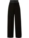 Erdem Womens Black Double-waistband Wide-leg Wool Trousers In 黑色