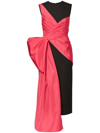 Erdem Drape-detail Midi Dress In Black