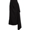 Erdem Draped Virgin-wool Pencil Skirt In Black