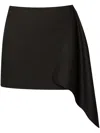 Erdem Drape-detail Wool Mini Skirt In Black