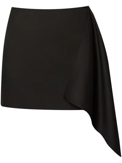 Erdem Drape-detail Wool Mini Skirt In Black