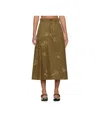 Erdem Floral-jacquard Cotton Midi Skirt In Khaki