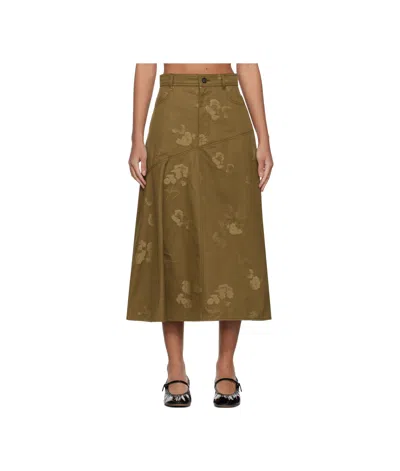 ERDEM DRAPE MIDI SKIRT