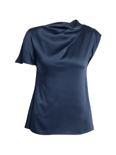 Erdem Draped Asymmetric Top In Blue