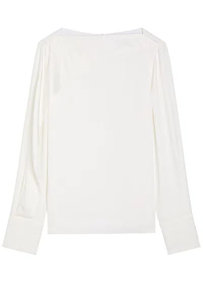 Erdem Draped Crepe Top In White
