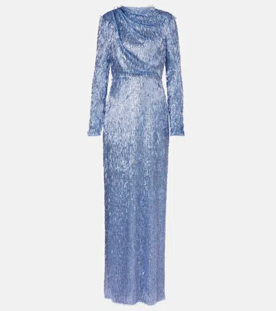 ERDEM DRAPED EMBELLISHED GOWN
