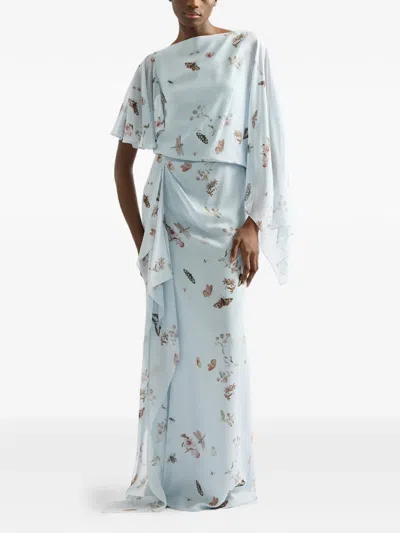 Erdem Draped Gown In Blue