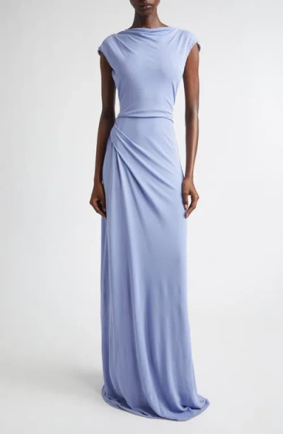 Erdem Draped Jersey Gown In Purple