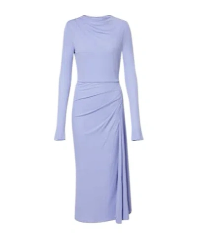 Erdem Draped Jersey Midi Dress In Blue