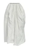Erdem Draped Metalized-cotton Midi Skirt In White