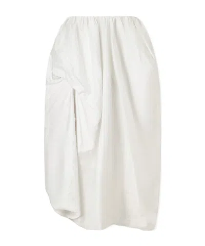 Erdem Draped Metallic Cotton-blend Midi Skirt In White