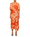 Erdem Draped Georgette Midi Dress