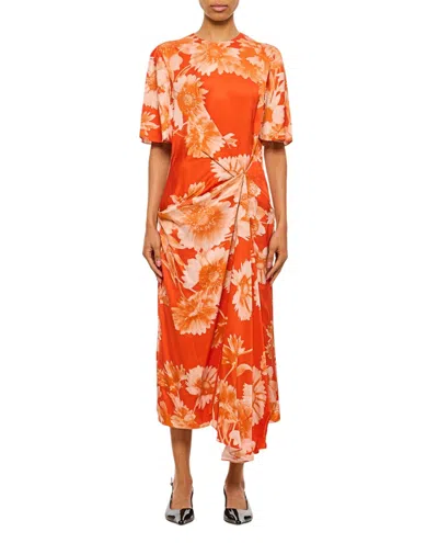 ERDEM DRAPED MIDI DRESS