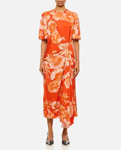 ERDEM DRAPED MIDI DRESS
