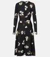 Erdem Ruched Stretch-crepe Midi Dress In Schwarz