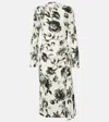 Erdem Draped Stretch-cady Midi Dress In White
