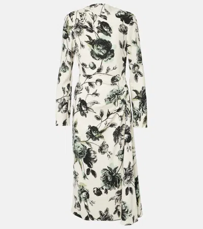 ERDEM DRAPED MIDI DRESS