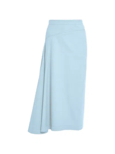 Erdem Draped Midi Skirt In Blue