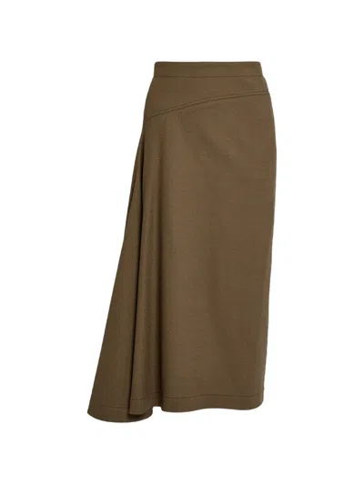 Erdem Draped Midi Skirt In Brown