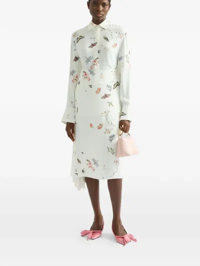 Erdem Draped Midi Skirt In White