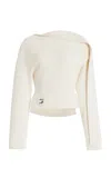 Erdem Draped Organic Cotton-wool Sweater In Off-white