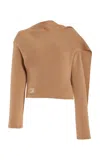 Erdem Draped Organic Cotton-wool Sweater In Tan