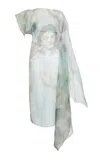 Erdem Draped Painting-printed Organza Cocktail Dress In Multi