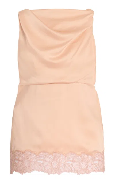 Erdem Draped Satin Cady Top In Pink