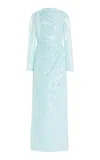Erdem Vine Sequin-embellished Gown In Light Blue