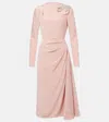 Erdem Draped Silk And Cotton Midi Dress In Pink