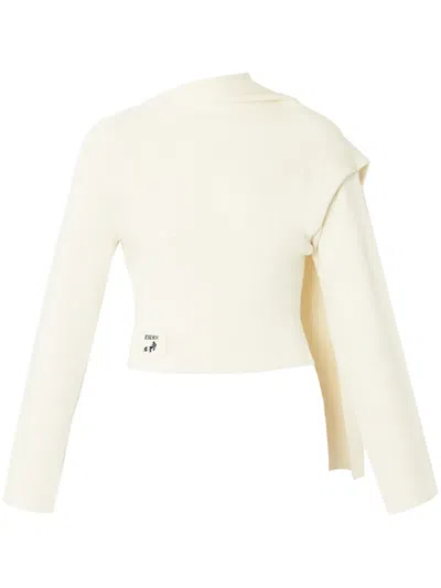 Erdem Draped Sweater In White