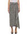 Erdem Draped Herringbone Midi Skirt