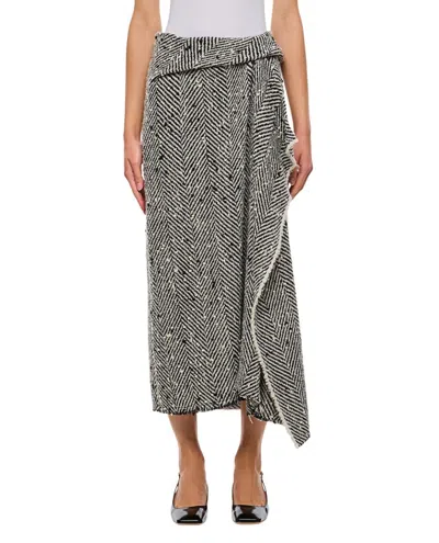 ERDEM DRAPED WRAP MIDI SKIRT