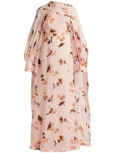 Erdem Drapiertes Abendkleid In Rosa